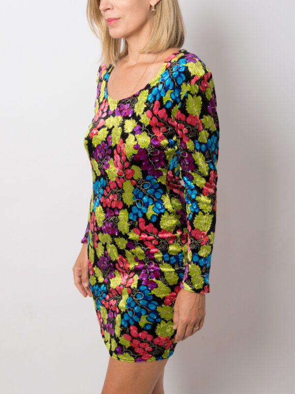 80s Nulle Part Ailleurs Mini Velvet Dress - Image 3