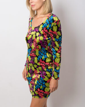 80s Nulle Part Ailleurs Mini Velvet Dress