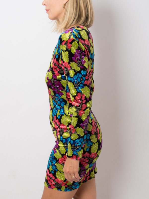 80s Nulle Part Ailleurs Mini Velvet Dress - Image 4