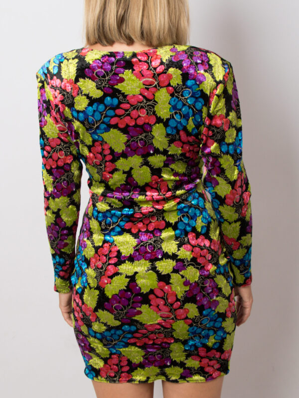 80s Nulle Part Ailleurs Mini Velvet Dress - Image 5