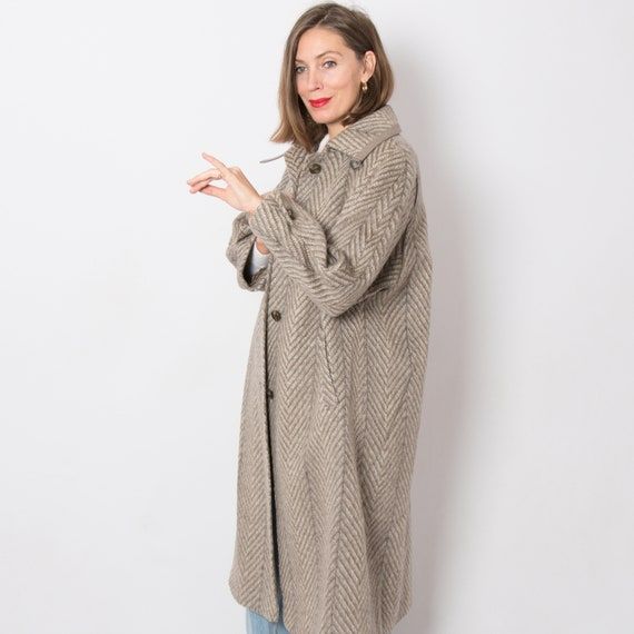 Vintage Black Wool Wrap Coat With Huge Real Fur Collar sheep Fur Large Size Warm Winter Etsy UK