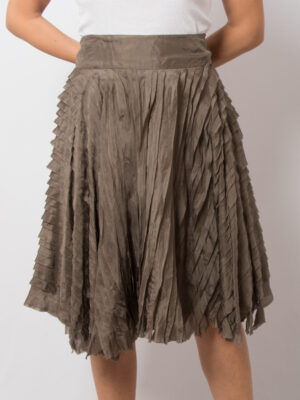 DKNY Silk Pleated Skirt