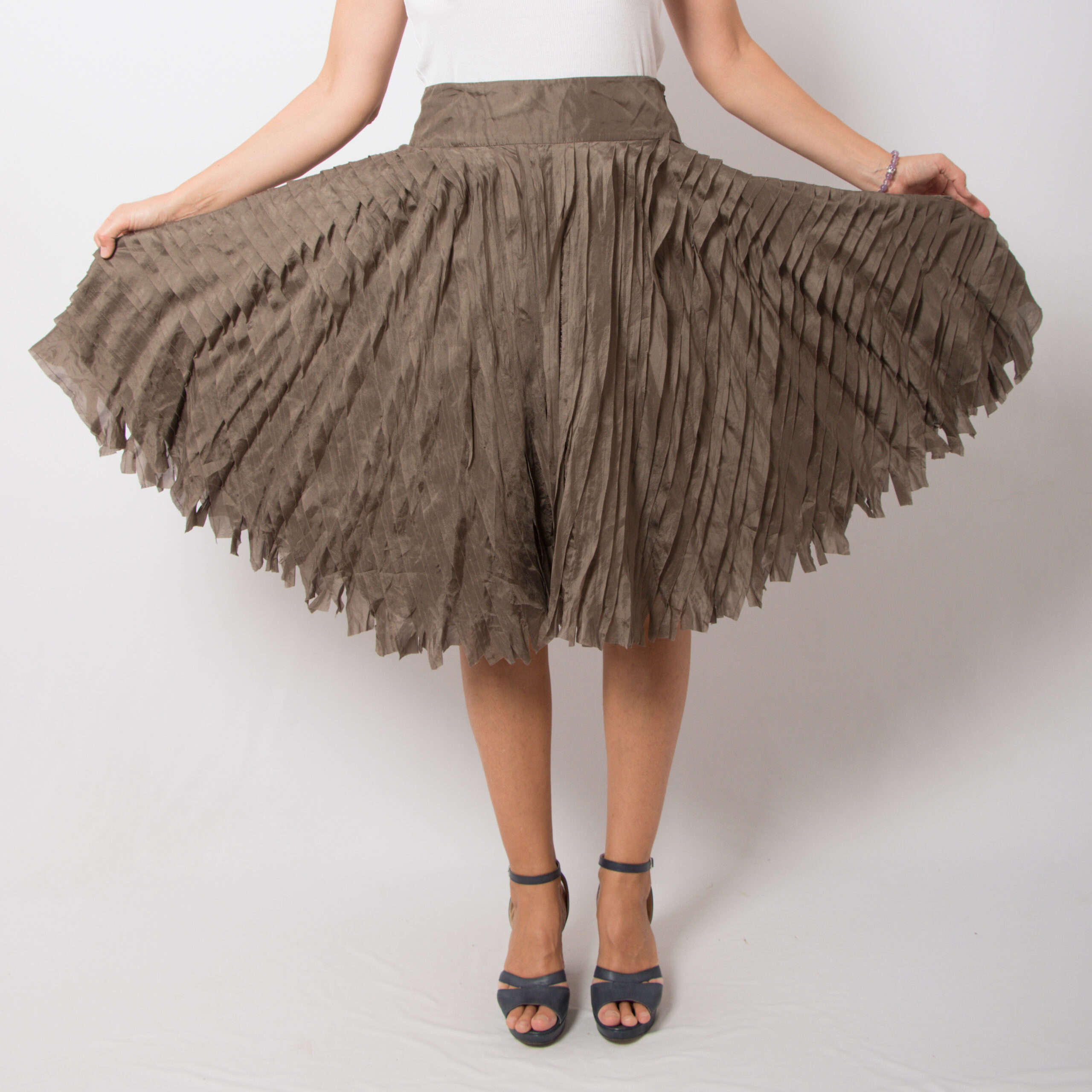 DKNY Silk Circle Skirt Taupe DKNY Silk Circle Skirt Taupe - Image 2