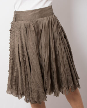 DKNY Silk Pleated Skirt