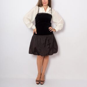 90s Velvet Taffeta Dress