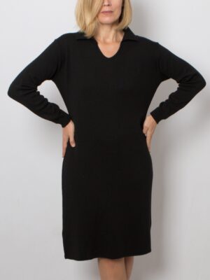 Vintage Black Wool Dress Minimalist