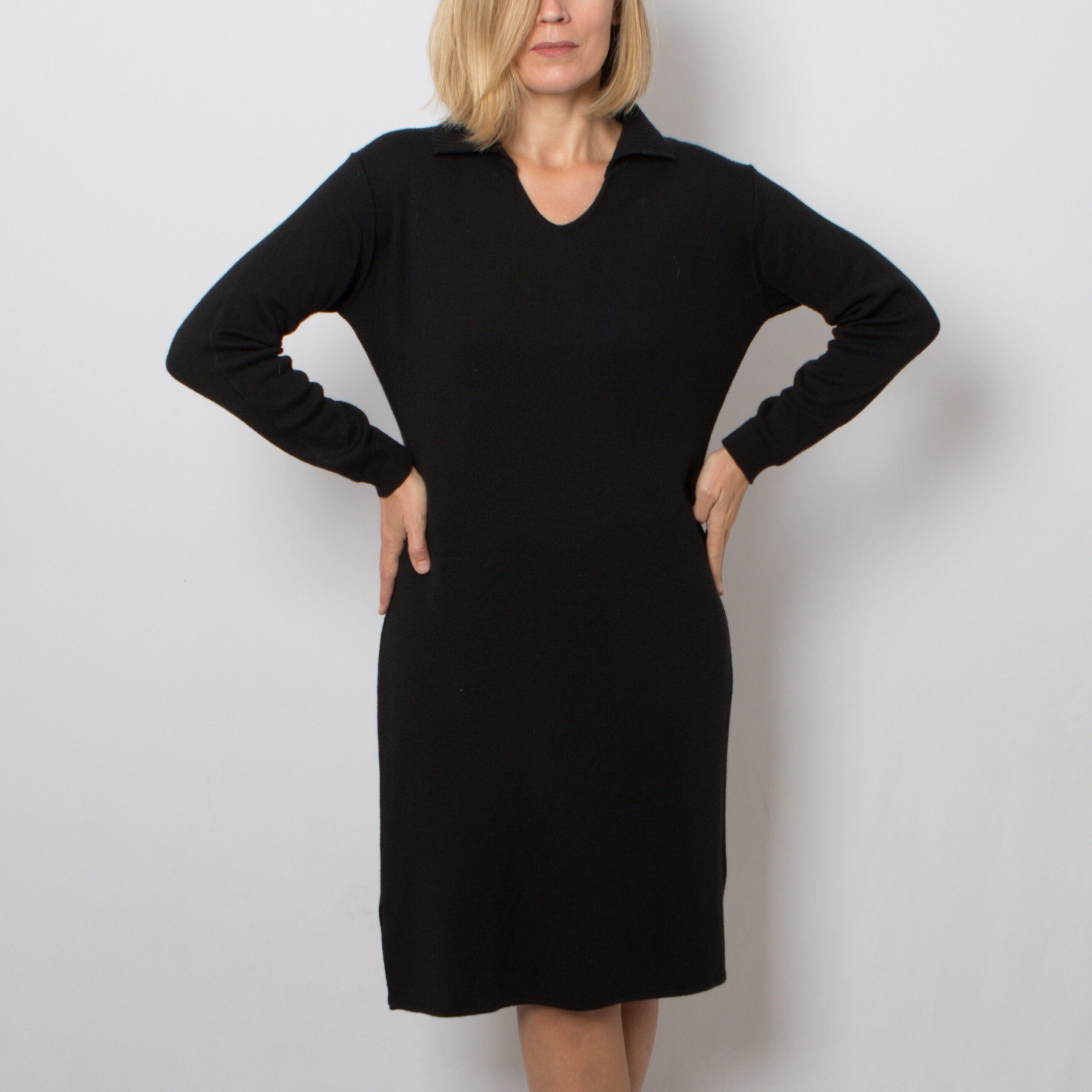 Vintage Black Wool Sweater Dress Vintage Black Wool Sweater Dress