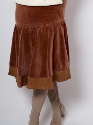 PINKO Vintage Pleated Velvet Skirt