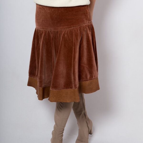 PINKO Vintage Pleated Velvet Skirt