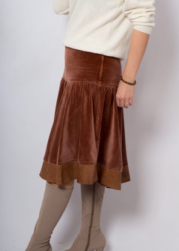 PINKO Vintage Pleated Velvet Skirt - Image 4