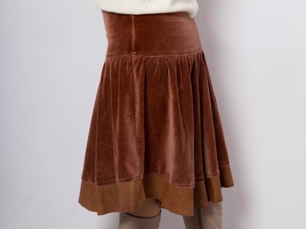 PINKO Vintage Pleated Velvet Skirt - Image 5