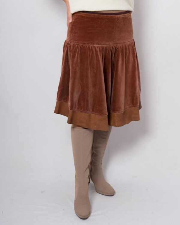 PINKO Vintage Pleated Velvet Skirt - Image 6