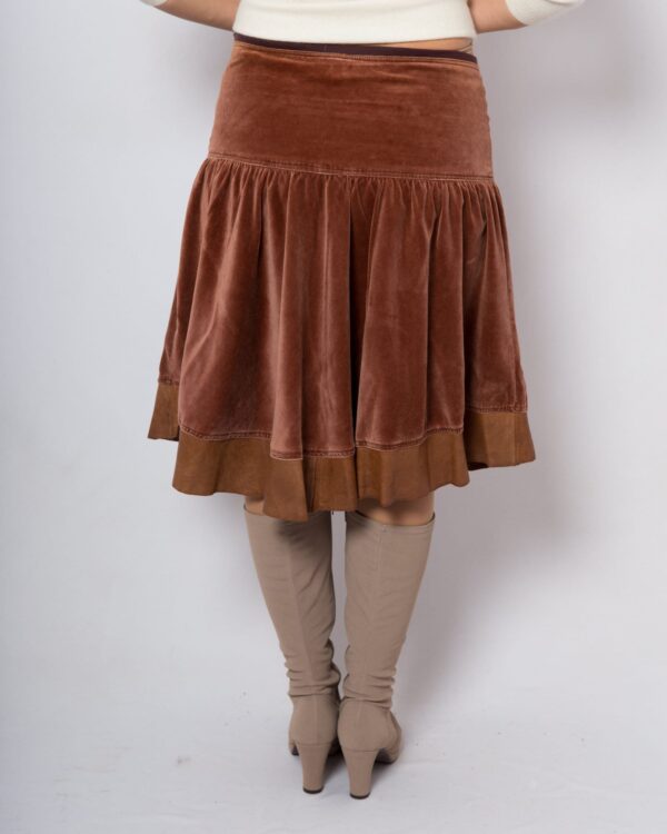 PINKO Vintage Pleated Velvet Skirt - Image 7