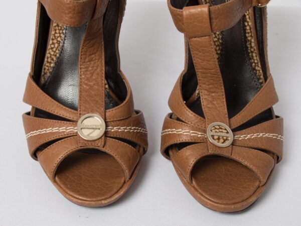 BORBONESE Peep Toe T Strap Heels - Image 3
