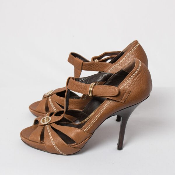 BORBONESE Peep Toe T Strap Heels - Image 7