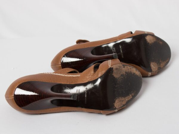 BORBONESE Peep Toe T Strap Heels - Image 10