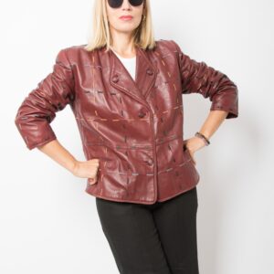 90s Burgundy Leather Jacket