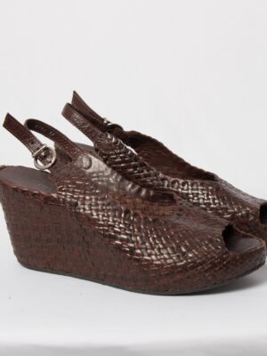 Vintage Melvin Hamilton Woven Leather Wedge