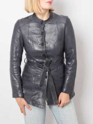 Vintage Blue Leather Jacket