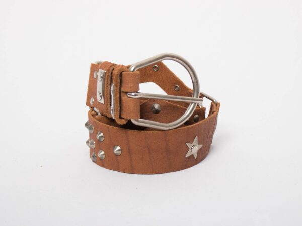 RARE Vintage Studded Brown Leather Belt
