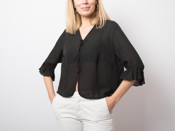 Y2K Timeless Sheer Black Blouse - Image 6