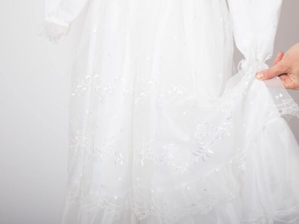 Tiered Sheer Lace Wedding Dress by Girly’s by Kretzschmar - Image 6