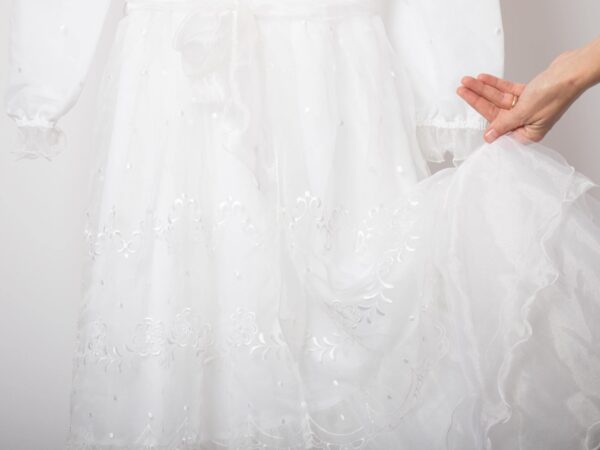 Tiered Sheer Lace Wedding Dress by Girly’s by Kretzschmar - Image 8