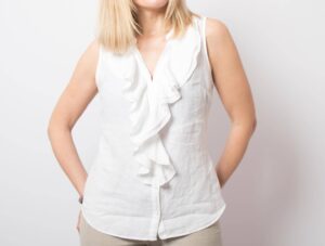 Vintage Ruffle Neck Blouse