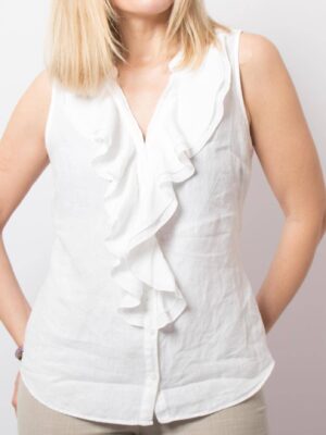 Vintage Ruffle Neck Blouse