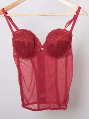 Vintage Triumph Red Sheer Corset