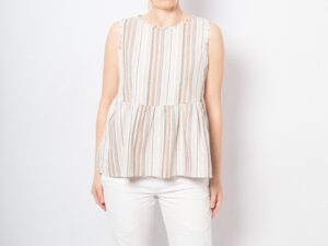 Vintage Striped Peplum Top
