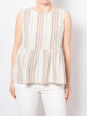 Vintage Striped Peplum Top