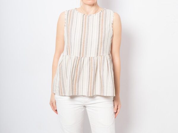 Vintage Striped Peplum Top