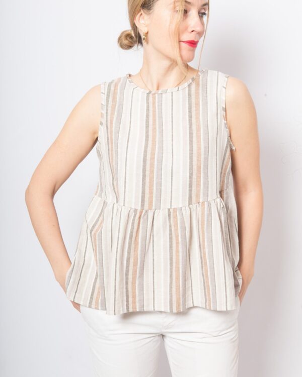 Vintage Striped Peplum Top - Image 6