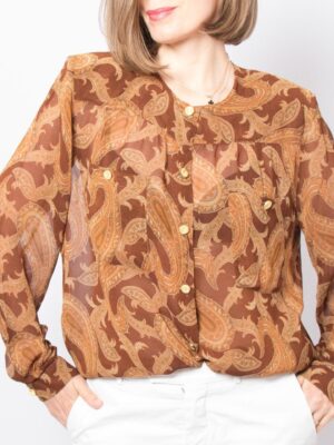 Vintage Mariselaine Paisley Silk Blouse