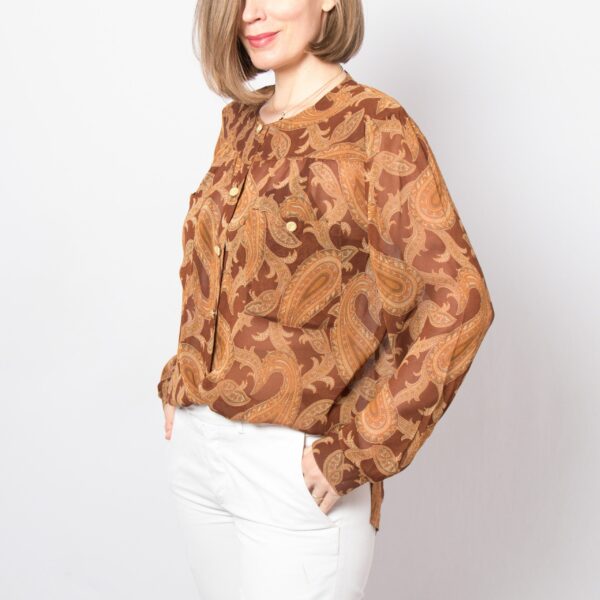 Vintage Mariselaine Paisley Silk Blouse - Image 4