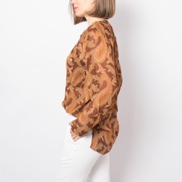 Vintage Mariselaine Paisley Silk Blouse - Image 5