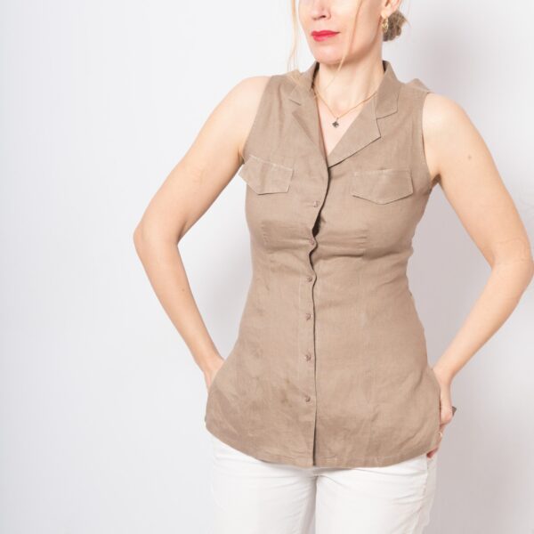 Vintage Nara Camicie Open Back Blouse - Image 3