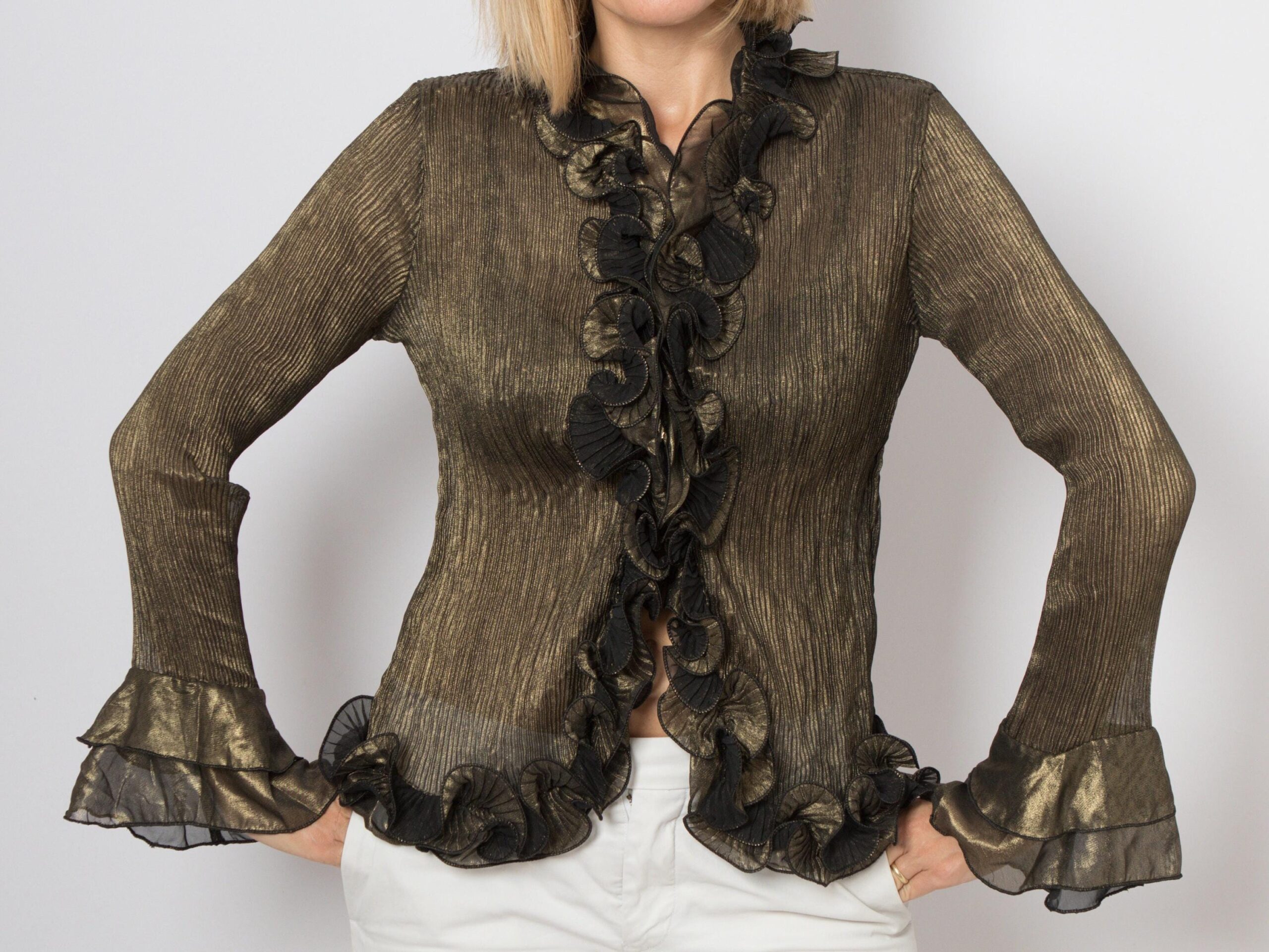 Vintage Ruffled Blouse by NUOPAI Vintage Ruffled Blouse by NUOPAI