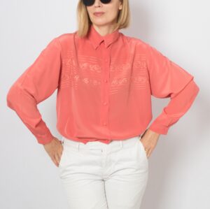 Vintage Embroidered Silk Blouse