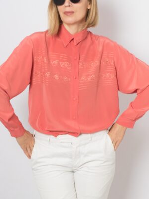 Vintage Embroidered Silk Blouse