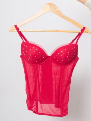 Red Corset Bustier Top Lingerie