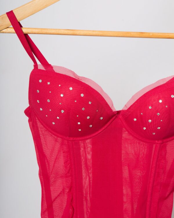 Red Corset Bustier Top Lingerie - Image 2