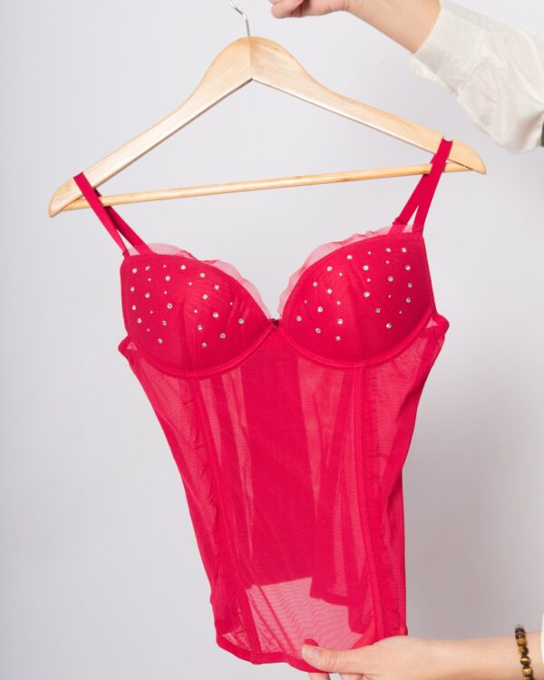 Red Corset Bustier Top Lingerie - Image 3