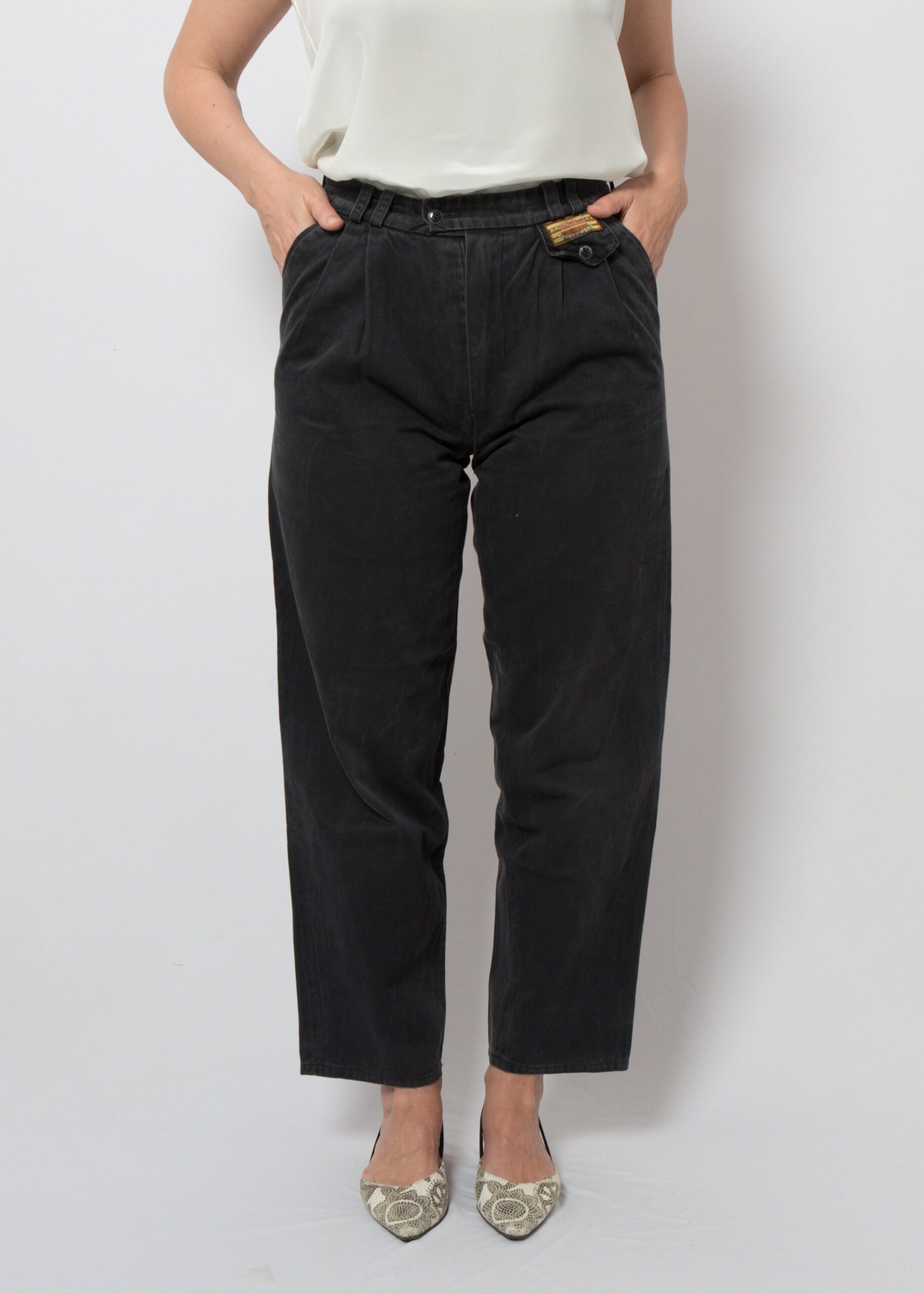 90s Black Baggy Denim Jeans 90s Black Baggy Denim Jeans - Image 2