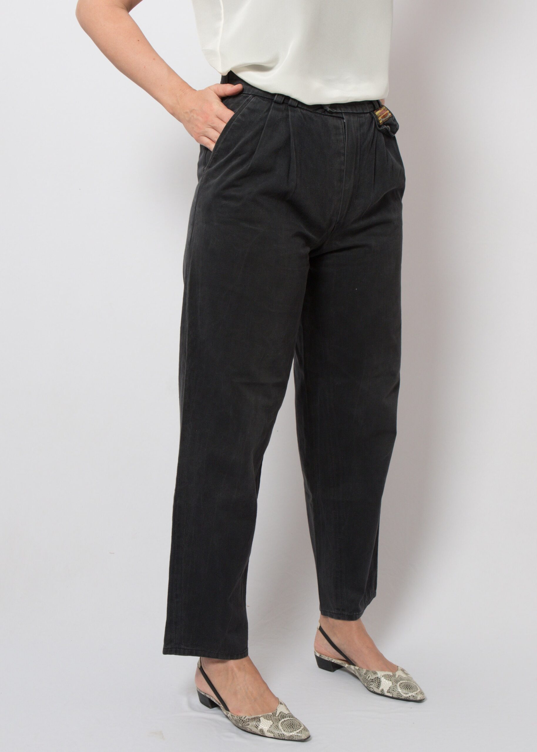 90s Black Baggy Denim Jeans 90s Black Baggy Denim Jeans - Image 7