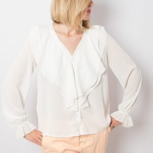 Vintage White Ruffle Blouse