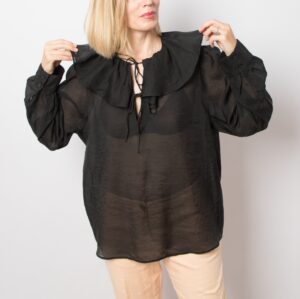 90s Ruffle Collar Shirt