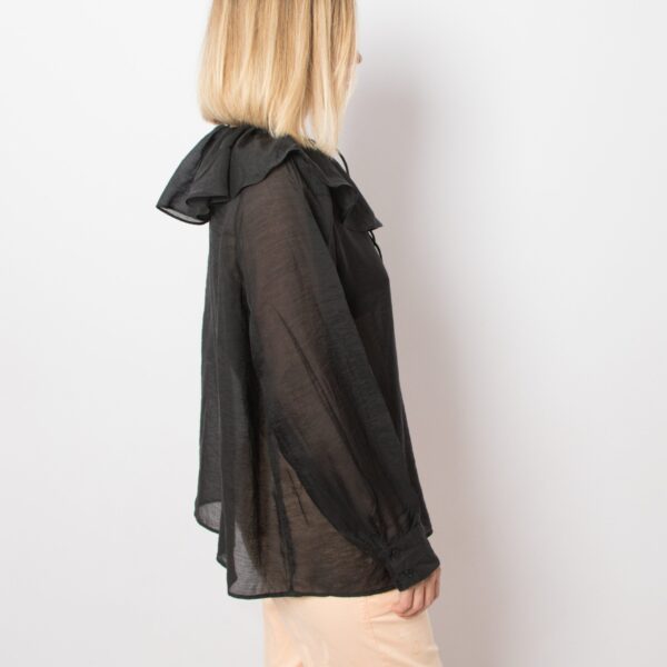 90s Ruffle Collar Shirt - Image 4