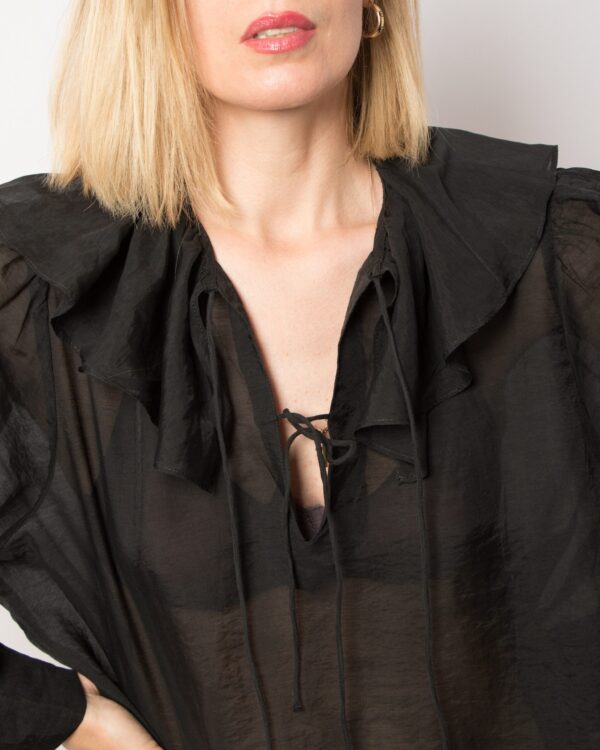 90s Ruffle Collar Shirt - Image 7